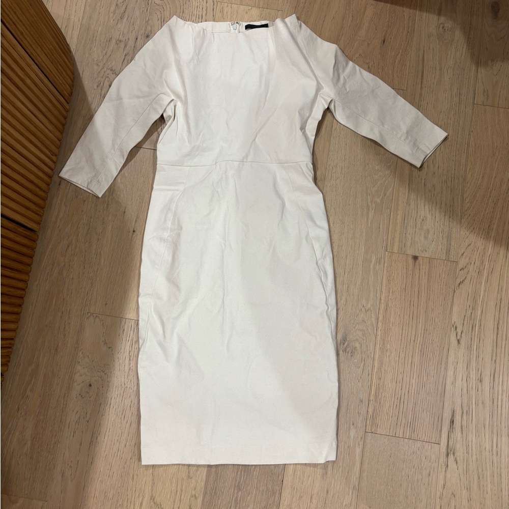 NWOT Donna Karan Cream Long Sleeve Dress